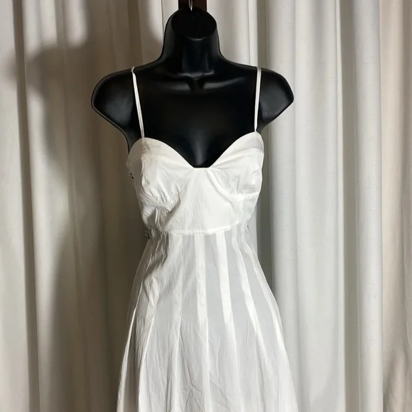 ZARA Dress Maxi Corset Style Bohemian White Summer Vacation - Picture 8 of 15